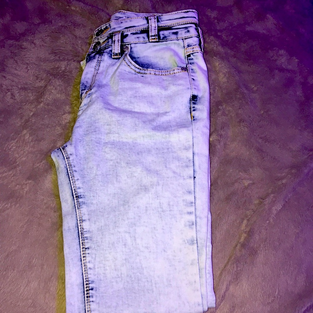 Girls long blue jeans